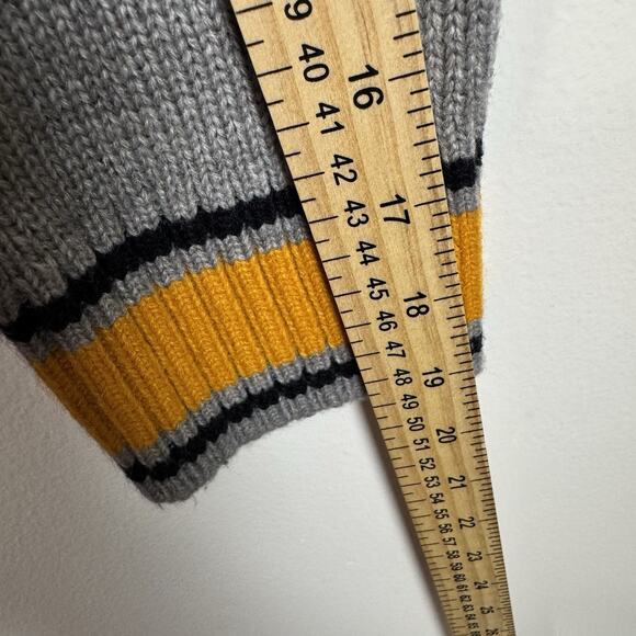 TOMMY HILFIGER Y2K Men’s Cable Knit Button Cardigan Sweater Gray XL Crest Logo - Picture 6 of 9